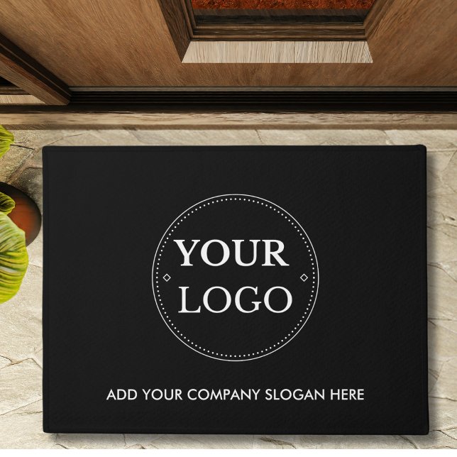 Business Logo Slogan Modern Promotional Black Deurmat (Creator heeft geüpload)