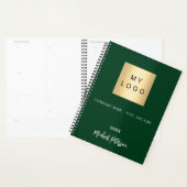 Business logo smarald groene naam script 2026 planner (Display)