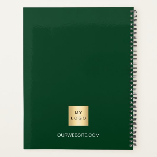 Business logo smarald groene naam script 2026 planner (Achterkant)