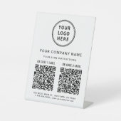 Business Logo Social Media Create 2 QR Codes Reclamebord Met Voetstuk (Voorkant)