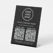 Business Logo Social Media Create 2 QR Codes Reclamebord Met Voetstuk (Voorkant)