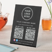 Business Logo Social Media Create 2 QR Codes Reclamebord Met Voetstuk (Insitu)