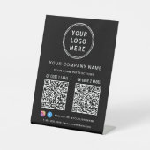 Business Logo Social Media Create 2 QR Codes Reclamebord Met Voetstuk (Voorkant)