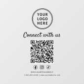 Business Logo Social Media Create Your QR Code Raamsticker (Vel)