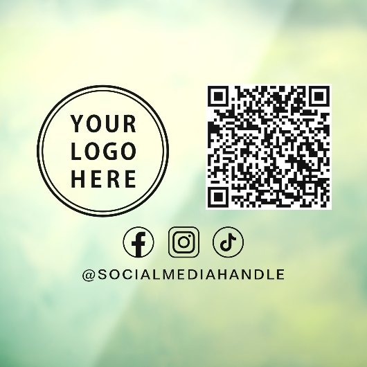 Business Logo Social Media Create Your QR Code Raamsticker (Vel 3)