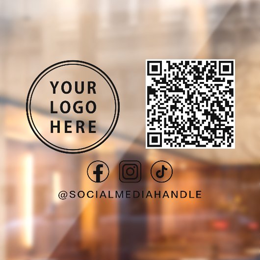 Business Logo Social Media Create Your QR Code Raamsticker (Vel 2)