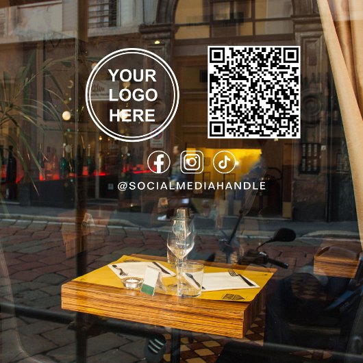 Business Logo Social Media Create Your QR Code Raamsticker