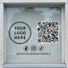 Business Logo Social Media Create Your QR Code Raamsticker