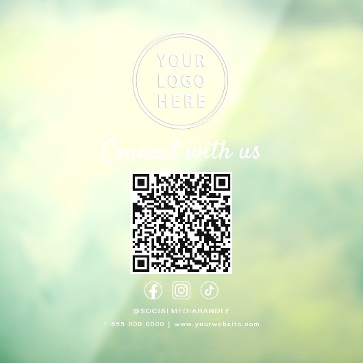 Business Logo Social Media Create Your QR Code Raamsticker (Vel 3)