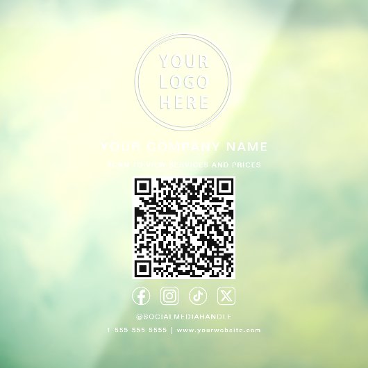 Business Logo Social Media Create Your QR Code Raamsticker (Vel 3)