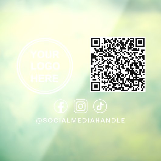 Business Logo Social Media Create Your QR Code Raamsticker (Vel 3)