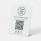 Business Logo Social Media Create Your QR Code Reclamebord Met Voetstuk (Voorkant)