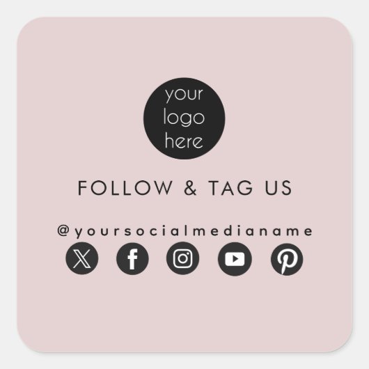 Business Logo Social Media Packaging Label (Voorkant)