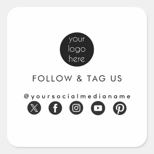Business Logo Social Media Packaging Label (Voorkant)