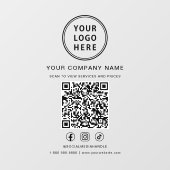 Business Logo Social Media QR Code Raamsticker (Vel)