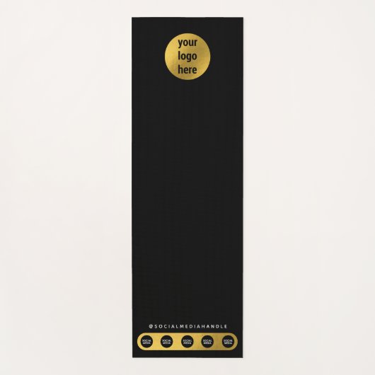 Business Logo Social Media Zwart Goud Yoga Studio Yogamat (Voorkant)