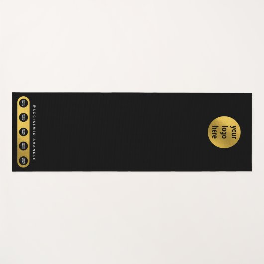Business Logo Social Media Zwart Goud Yoga Studio Yogamat (Voorkant (horizontaal))