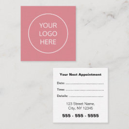 Business Logo Square Blush Pink Afspraakkaart Afsprakenkaartje