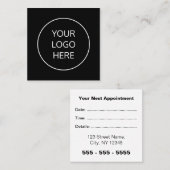 Business Logo Square Zwart Wit Afspraakkaart Afsprakenkaartje (Voorkant / Achterkant)