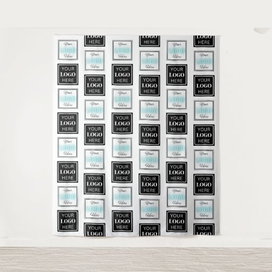 Business Logo Step Repeat Minimalist Backdrop Wandkleed (Voorkant)