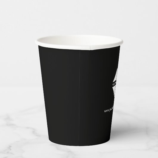 Business Logo Stijlvol minimalistisch zwart Papieren Bekers (Rechts)