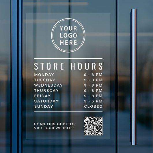Business Logo Store Hours Create Your QR Code Raamsticker