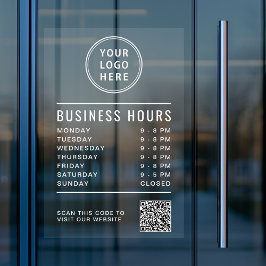 Business Logo Store Hours Create Your QR Code Raamsticker