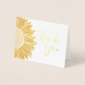 Business Logo Sunflower Gold Foil Hartelijk dank Folie Kaarten (Voorkant)