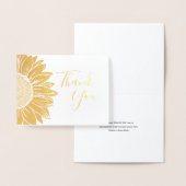 Business Logo Sunflower Gold Foil Hartelijk dank Folie Kaarten (Display)