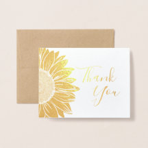 Business Logo Sunflower Gold Foil Hartelijk dank