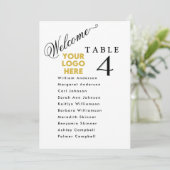 Business Logo Table Event Seating Plan Cards  Kaart (Staand voorkant)