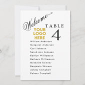 Business Logo Table Event Seating Plan Cards  Kaart (Achterkant)