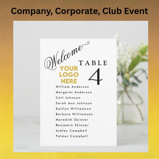 Business Logo Table Event Seating Plan Cards  Kaart