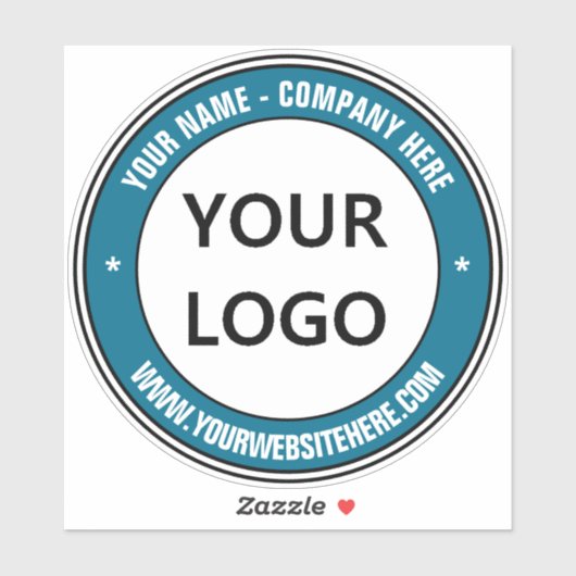 Business Logo Tekst Promotionele Sticker Sjabloon (Vel)