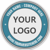 Business Logo Tekst Promotionele Sticker Sjabloon (Voorkant)