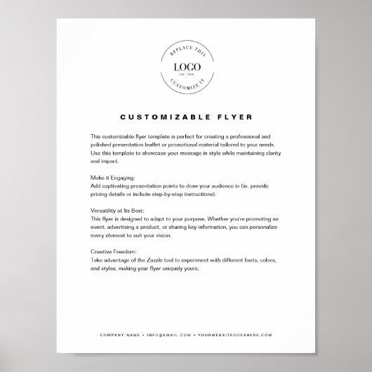 Business logo tekst website eenvoudig Aangepast Poster (Voorkant)