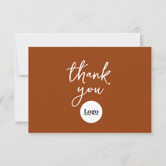 Business Logo Terracotta bedankpas Bedankkaart (Voorkant)