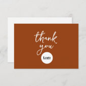 Business Logo Terracotta bedankpas Bedankkaart (Voorkant / Achterkant)