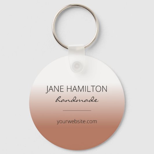 Business Logo Terracotta Simple Sleutelhanger (Voorkant)