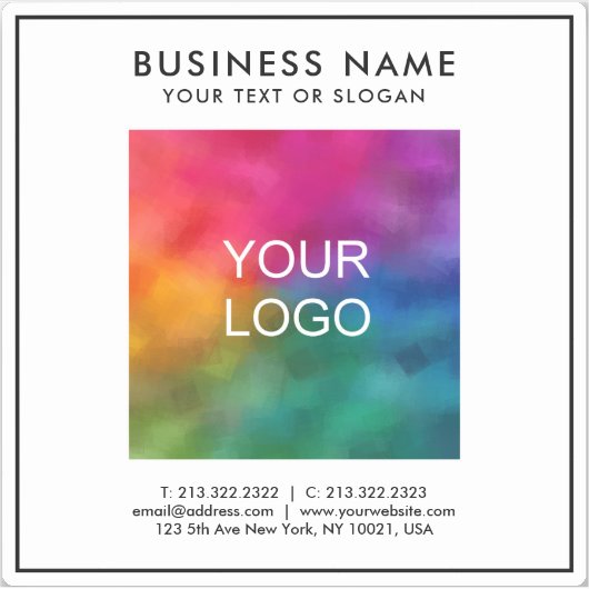 Business Logo Text Custom Sjabloon Extra Small XS Sticker (Voorkant)