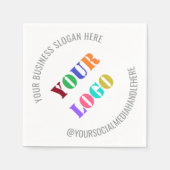 Business Logo Text Promotional Napkins Template Servet (Voorkant)