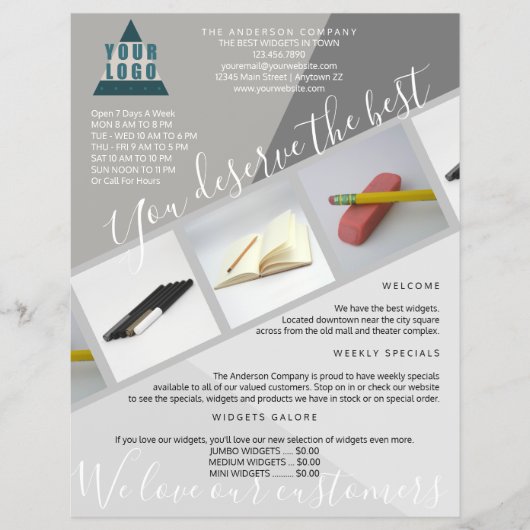 Business Logo Trendy Modern Geometric 3 Foto Flyer (Voorkant)