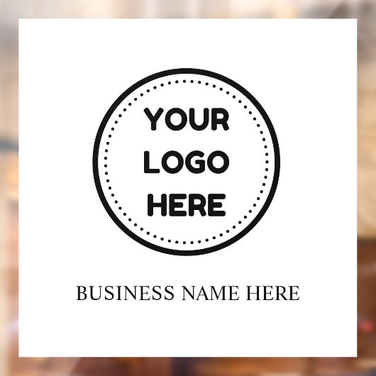 Business Logo Upload Company Logo Custom White Raamsticker (Vel 2)