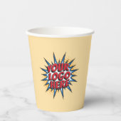 Business Logo Upload Marketing Event Beige Papieren Bekers (Voorkant)