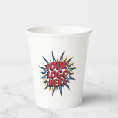 Business Logo Upload, Voorzijde & Achterzijde, Wit Papieren Bekers (Voorkant)