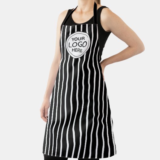 Business Logo Vertical White Stripes Schort (Insitu)