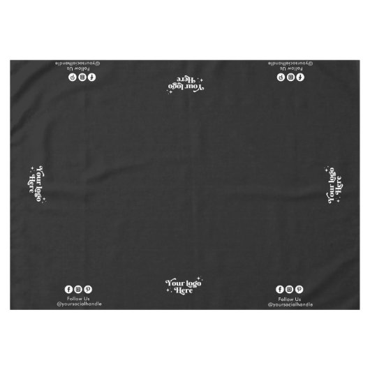 Business Logo Volg ons Social Show Display Zwart Tafelkleed (Voorkant (Horizontaal))