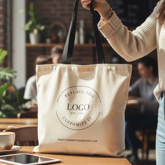 Business Logo website Eenvoudig Aangepast Tote Bag