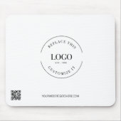 Business logo website eenvoudig Zwart wit Custom Muismat (Voorkant)