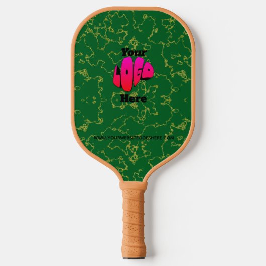Business logo WEBSITE Green black Promotional Pickleball Paddle (Voorkant)